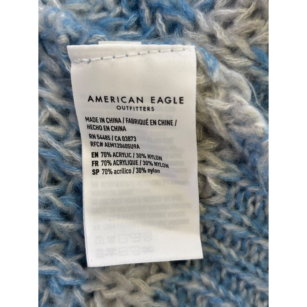 American Eagle Loose Knit Sweater Womens Size L Blues White Gray Oversized - Picture 4 of 8